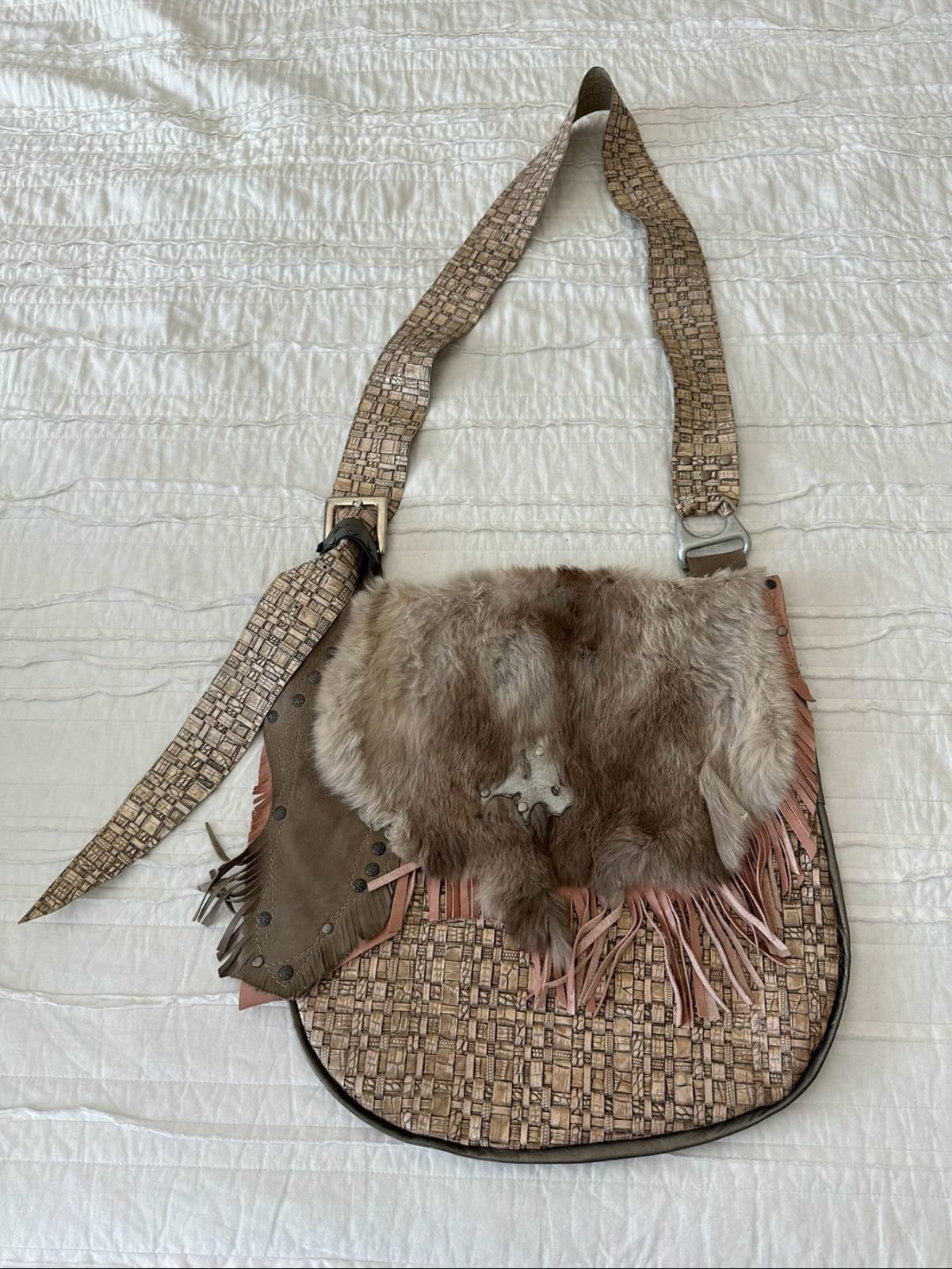 Purse With Real Fur and Leather
