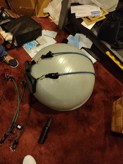 It's An Exercise Ball I Have All The Handles With It All The Budget Cords That Go With It I'll Take $30 For It It's Brand New