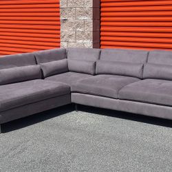 GRAY UPHOLSTERED SECTIONAL SOFA WITH ADJUSTABLE BACKREST - delivery is negotiable
