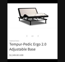 Queen Size Temperpedic Adjustable Base Only/needs Mattress—only A Few Months Old