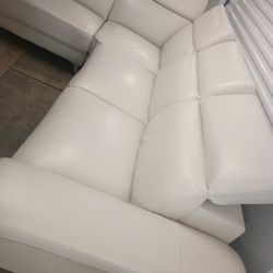 SECTIONAL GENUINE LEATHER RECLINER ELECTRIC WHITE COLOR. DELIVERY SERVICE AVAILABLE 💥🚚✅💥