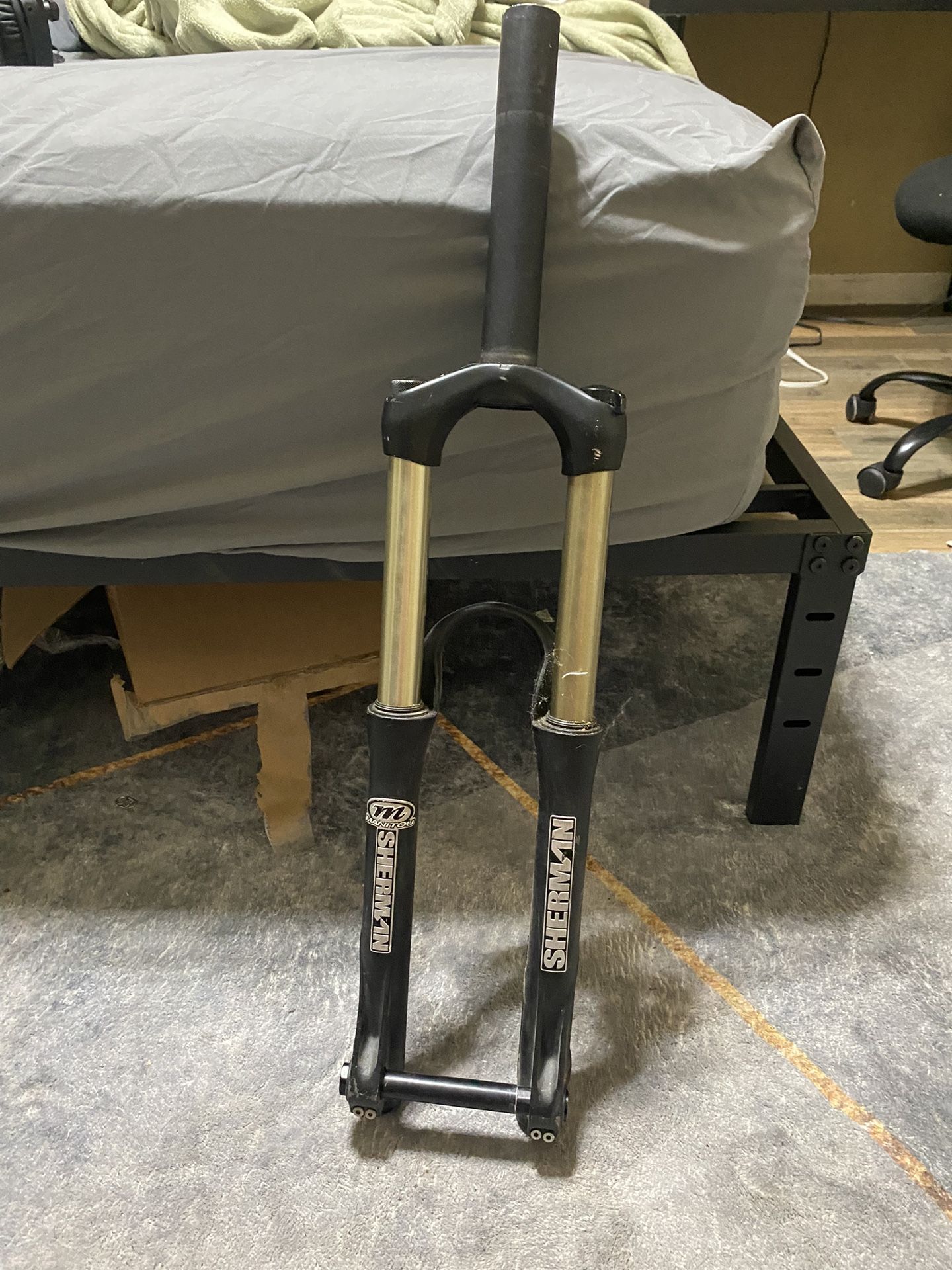 mountain bike suspension fork, a Marzocchi Sherman fork.
