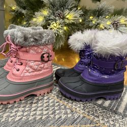 2 Pairs Of Girls Snow Boots Size 13 