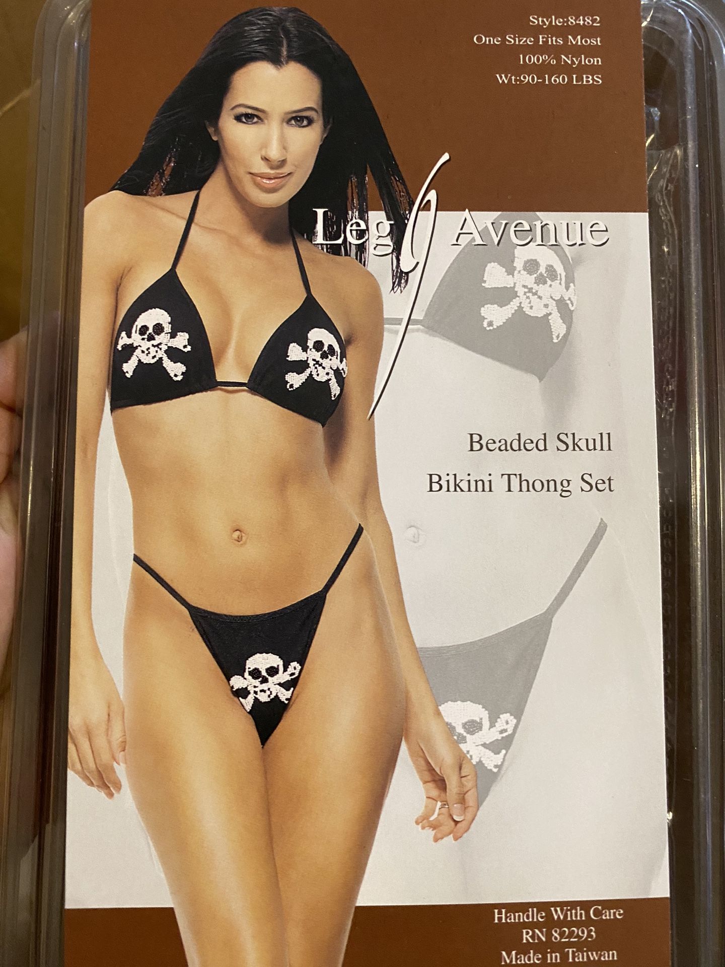New, Leg Avenue Beaded Skull Bikini ☠️ Fits 90 to 160 Lbs