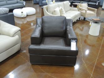 Leather Swivel Chair - Dark Brown | Armchair