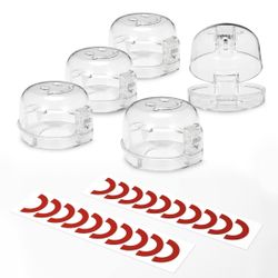 Stove Knob Covers For Child Safety 5 Packs Babepai Upgraded Double-Key Design Universal Size