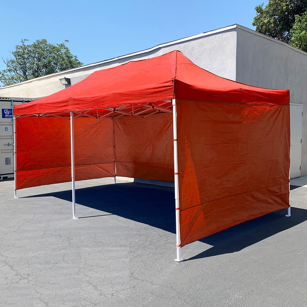 New in box $225 Heavy-Duty 10x20 ft Canopy w/ 4 Sidewalls, Outdoor Patio Pop Up Tent Gazebo with Carry Bag, Black