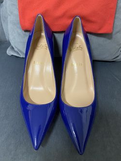 Louboutin Red Bottoms Kitten Heels Blue Size 40 8 8.5 