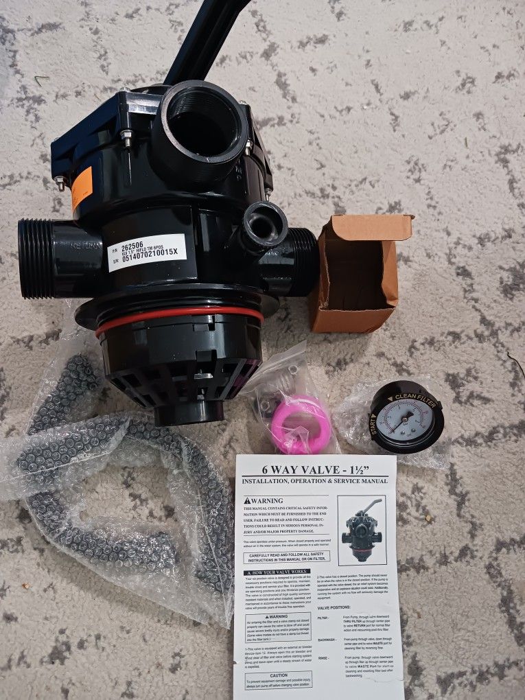 RDIYIN 262506 1-1/2 Inch 6-Way Clamp Style Valve Compatible with Pool and Spa Sand Filter Aftermarket Part.