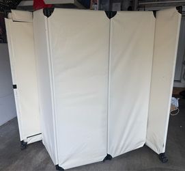 Folding Room Divider Privacy Screen on Wheels