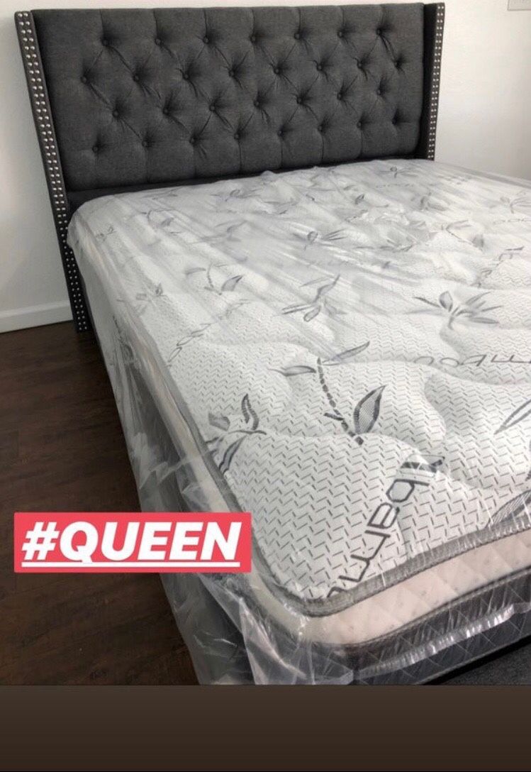 Queen Size Pillow Top Bamboo Brand Mattress New