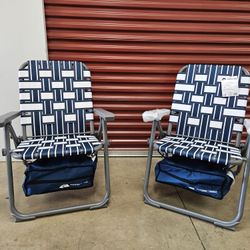 Set 2 Ozark Trail Folding Web Chair with Cooler