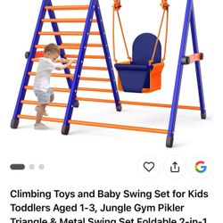 Toddler Climbing Gym & Swing Set – Indoor/Outdoor 2-in-1 Playset