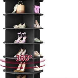 VASAGLE Torre giratoria de 7 niveles, organizador de zapatos giratorio de 360 grados, estante de almacenamiento  New Open Box 