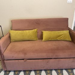 Beautiful Pink Suede Fabric  Soda-Bed 