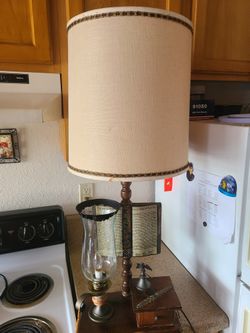 Antique Table Lamp With Lantern