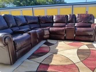 ⚡️Cindy Crawford  Leather Reclining Sectional