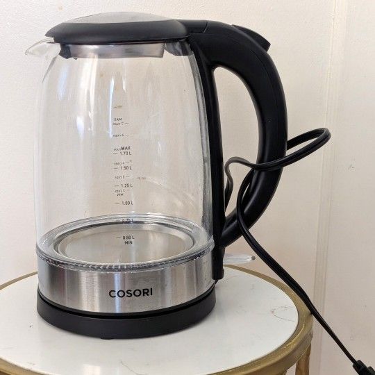 Cosori Electric Water Kettle Glass Spout and Stainless Steel Filter 1.7L tea kettle