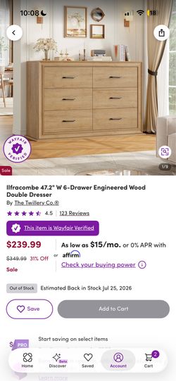 Wayfair Ilfracombe 6 Drawer Double Dresser