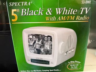 Vintage Black and White Tv plus Radio