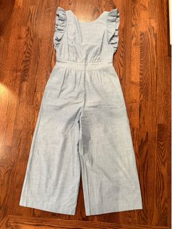 1901 Nordstrom Ruffle Sleeve Crop Wide Leg Romper Size 8