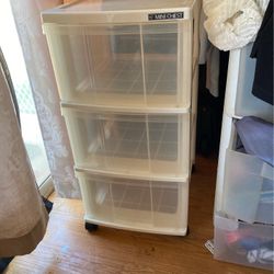 3 Drawer Plastic Container With Roller