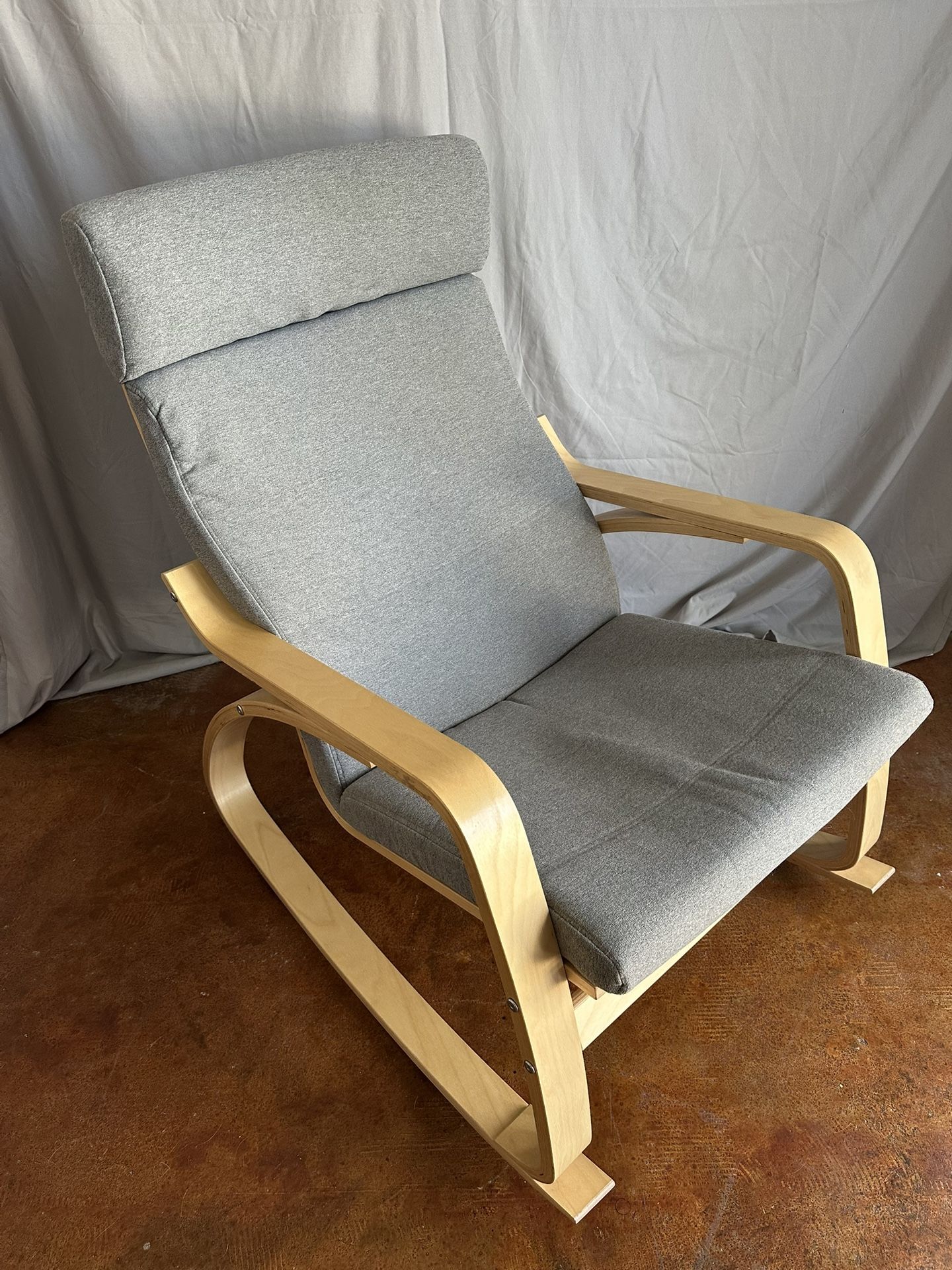 IKEA POÄNG Rocking Chair, birch veneer, gray cushion