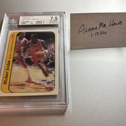 Michael Jordan 1986 Fleer RC BGS 7.5 Sticker 