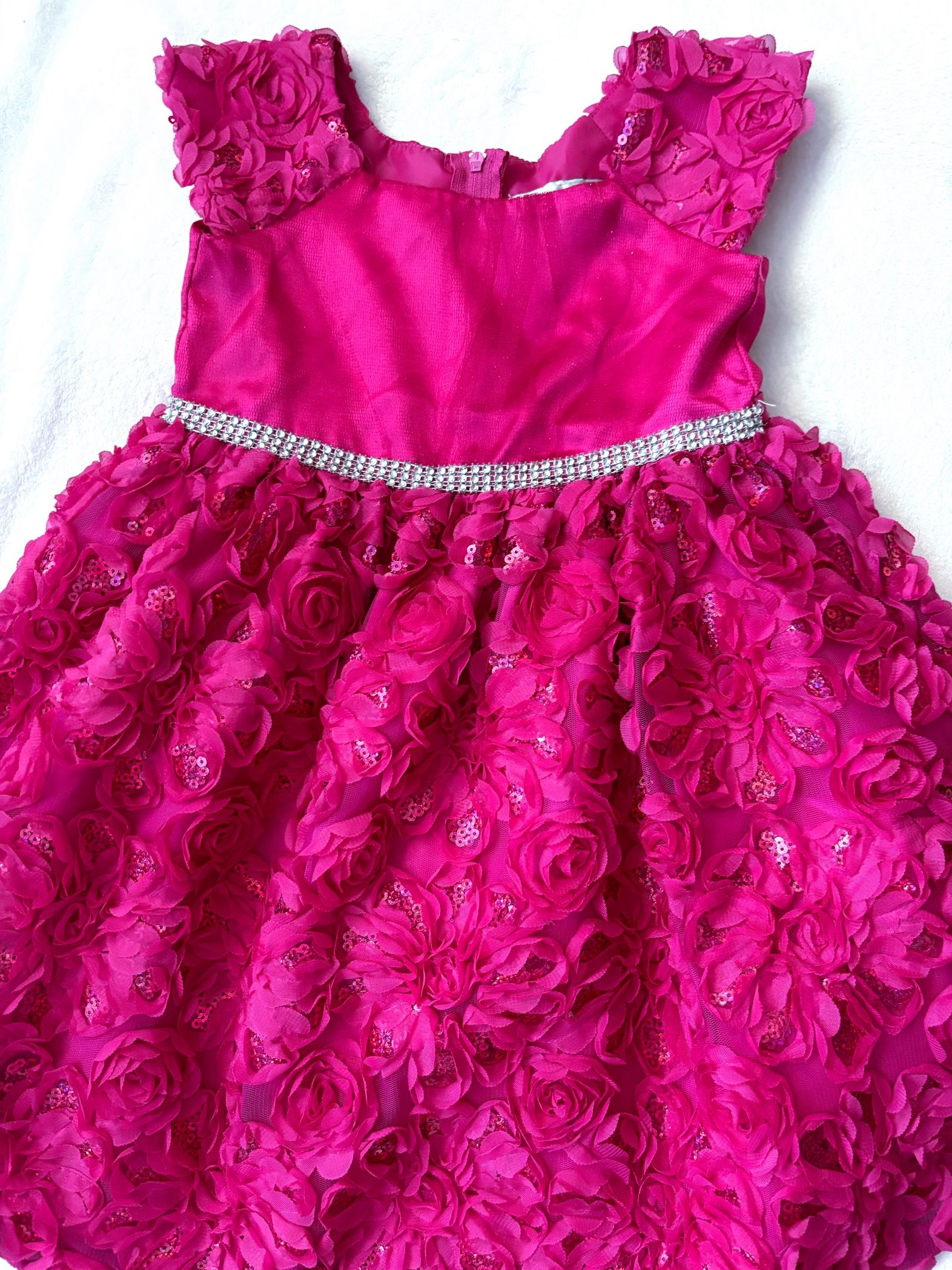 ✨ 3T FUCHSIA BIRTHDAY DRESS 3T FUSHIA PAGEANT DRESS SEQUINS BLING GLITTER✨