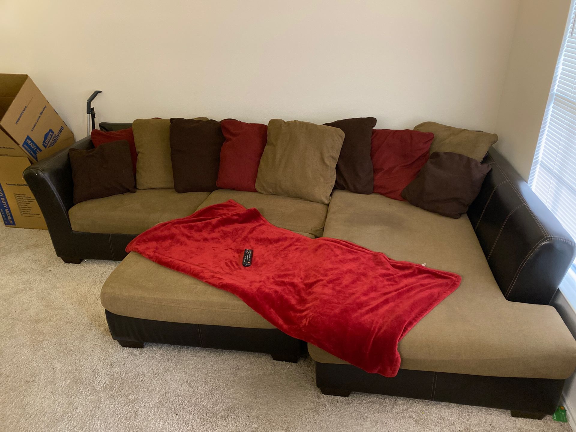 Ashley furniture sectional with ottoman