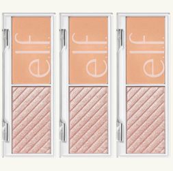 3 Pieces Of e.l.f. Cosmetics Bite-Size Face Duo, Highlighter, Bronzer & Blush Palette, Highly Pigmented, Cantaloupe, 0.049 Oz (1.4g), 0.049 ounces