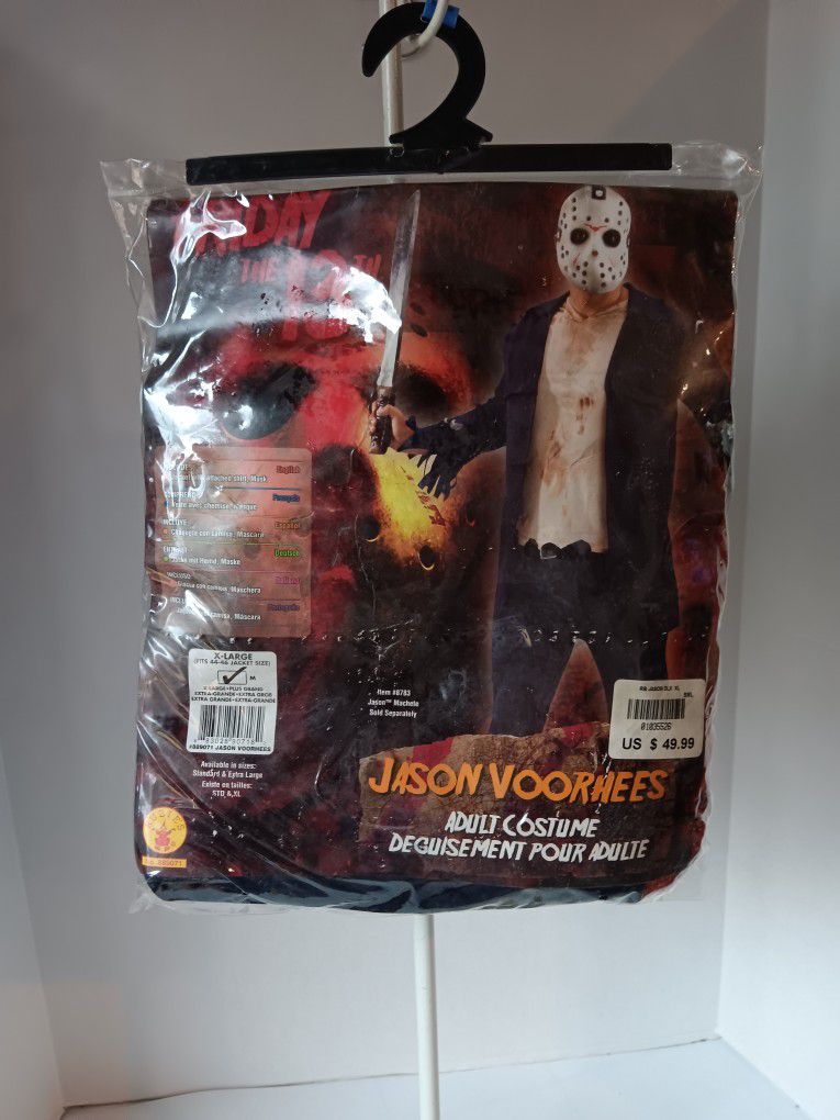Jason Voorhees Friday the 13th Adult Horror Halloween Costume Standard Adult XL 