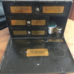 Antique Johnson & Johnson Medicine Cabinet, Medical Supplies Included 