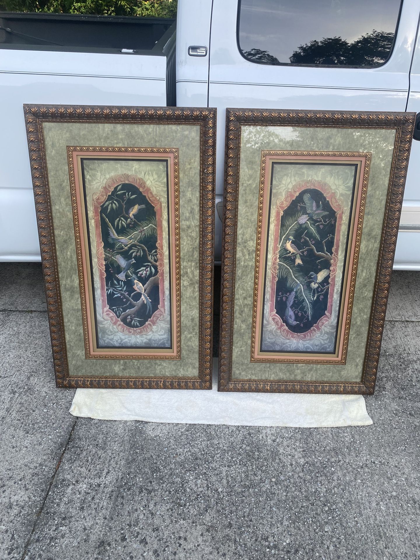 Pair of 45x26” Heavy IMPRESSIVE Framed Wall Art “Med Paradise I & II” - Compare @ $175