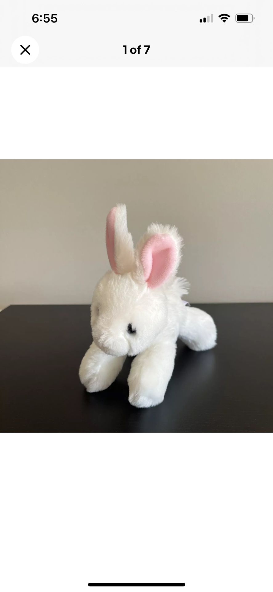 Aurora World Bunny Rabbit White Plush 7 Inch Stuffed Animal 2022