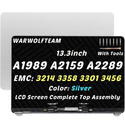 13.3in Screen Replacement for MacBook Pro A2159 A2289 A1989 EMC 3214 EMC 3358 EMC 3456 EMC 3301  - Silver 
