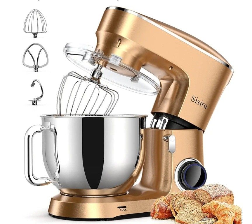 Stand Mixer, 660W 6+P Speed Tilt-Head Electric Kitchen Mixer with 8.5 Qt Stainless