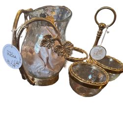 Hammered Silverware Collection Handmade Glass Made In India