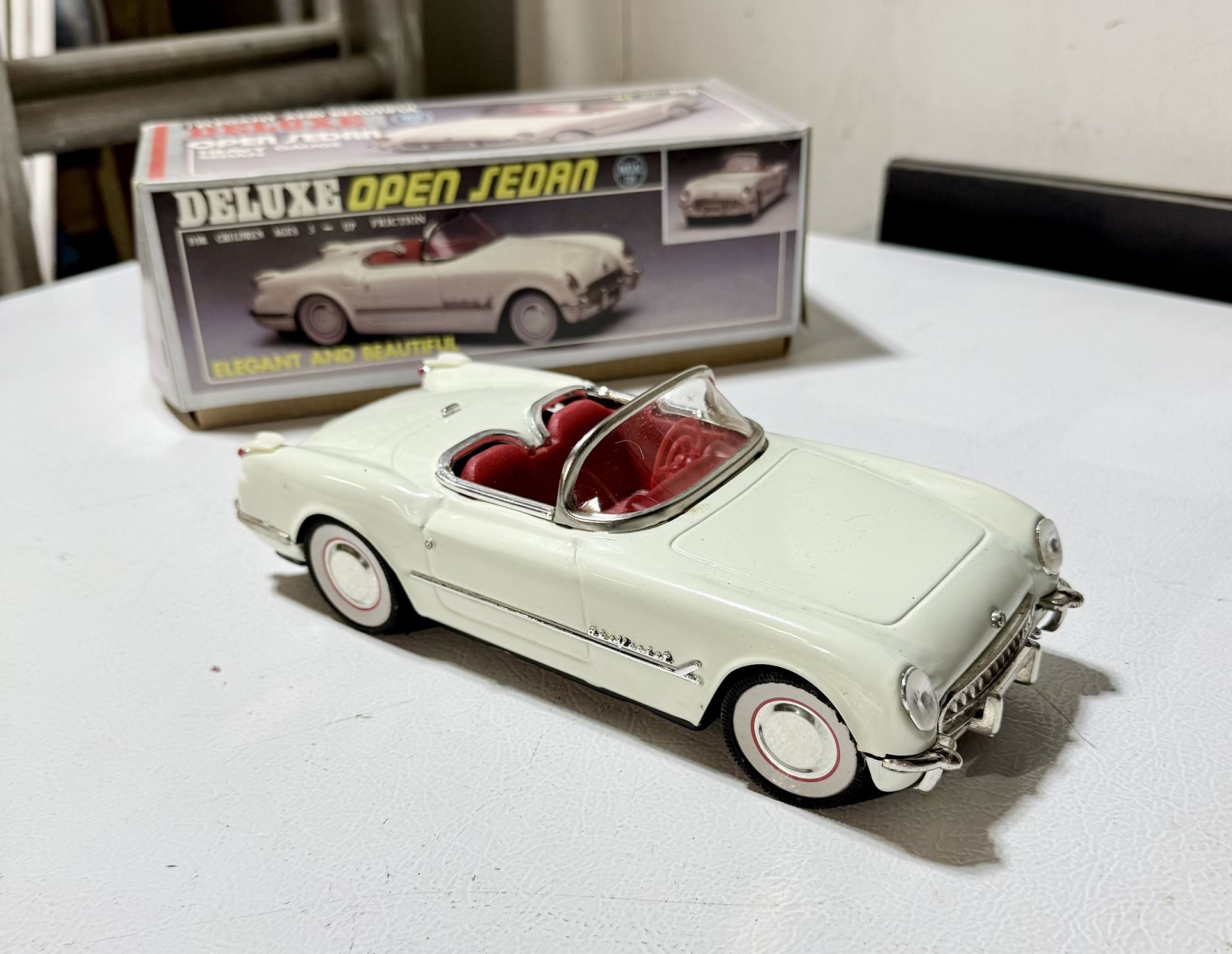 Vintage-style Friction Toy Car (1953 Chevrolet Corvette)