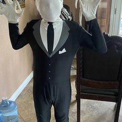 slender man suit like new fits kids and medium adult too is stretch