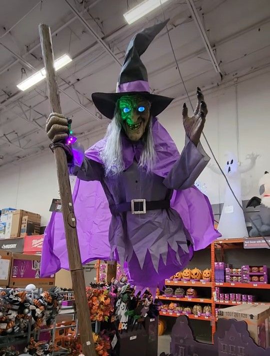 12 ft animated hovering witch