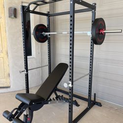 New Renegade Squat Cage, Bench, Olympic Barbell And 230 Pounds Of Olympic Bumper Plates Free Delivery 