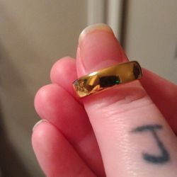 Tungsten Carbide gold wedding band