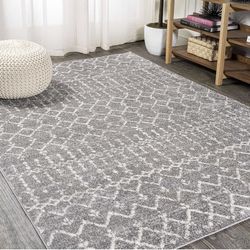 JONATHAN Y Boho Vintage Diamond Gray/Ivory Indoor Area Rug 4X6 ft, Moroccan Hype for Living Room, Bedroom, Kitchen, Office, Easy-Cleaning, High Traffi