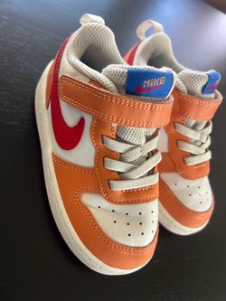 8 C Nike Court Borough Low 2 'Sail Hot Curry' Toddler Good Conditions  Unisex