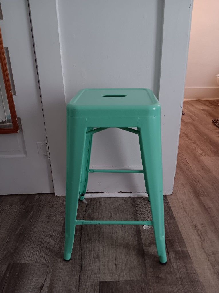 4 Mint Green Counter Height Stools