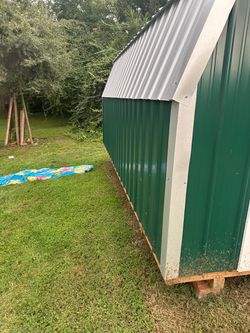 Green Metal Storage Shed