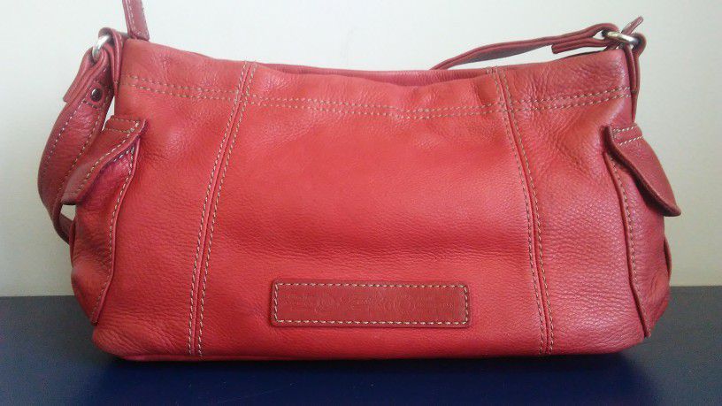 Fossil Red Vintage Leather Tote Satchel Purse