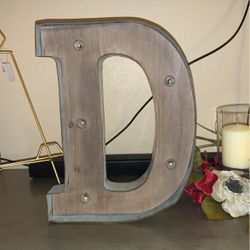 Alphabet Letter “M” Light Up Metal Hanging