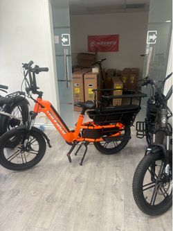 Dark grey and orange available for HOVCart Ebike - electric bike for family